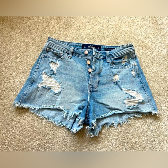 HOLLISTER distressed denim shorts with button closure SIZE 3 W 26 - Picture 1 of 5